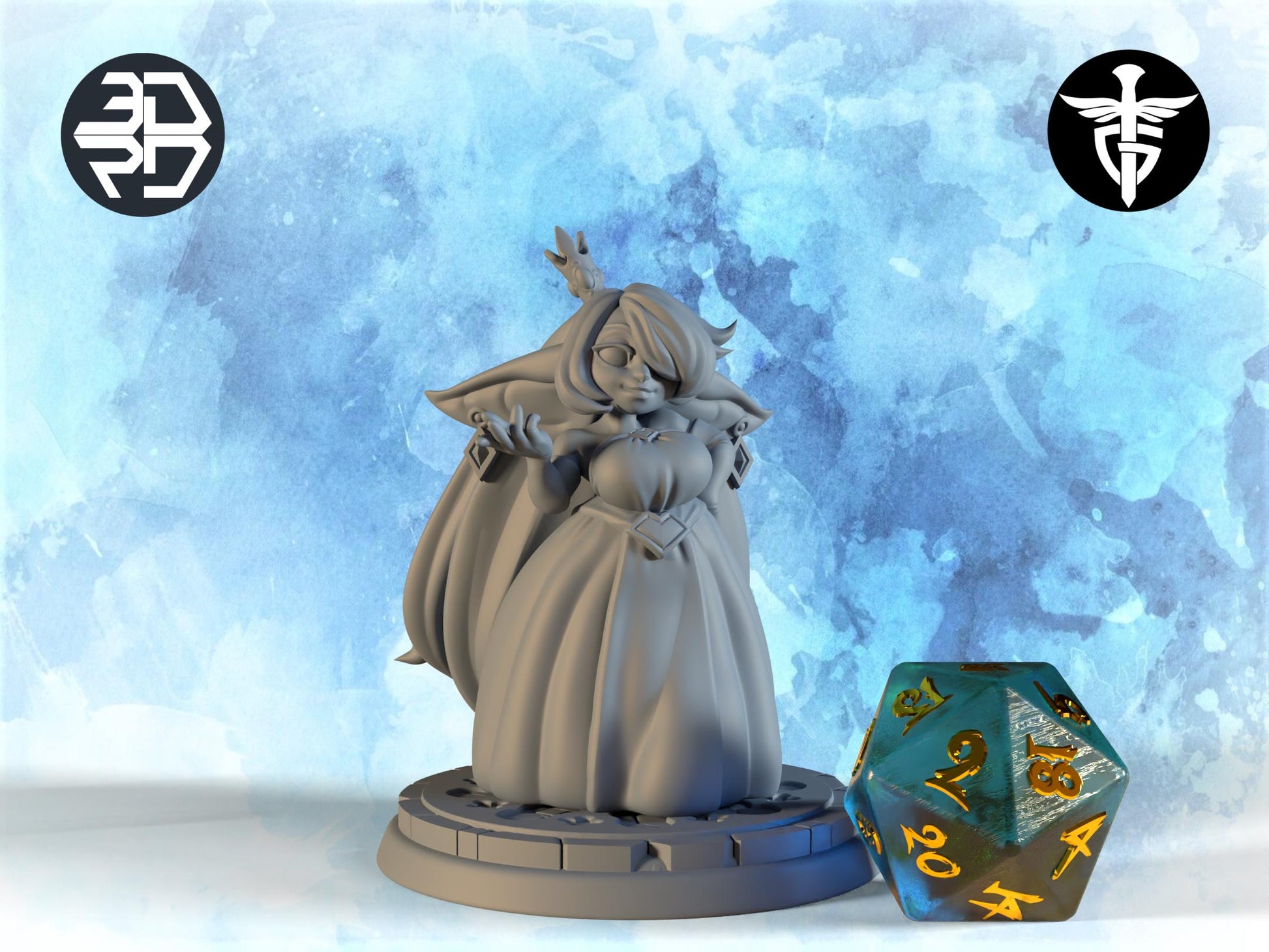 Goblin Queen Miniature | Twin Goddess Miniatures | Tabletop RPG Miniature | Roleplaying 3D Printed Fantasy Mini - 3DPrintDen