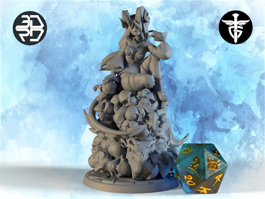 Female Demon Miniature | Twin Goddess Miniatures | Tabletop RPG Miniature | Roleplaying 3D Printed Fantasy Mini - 3DPrintDen