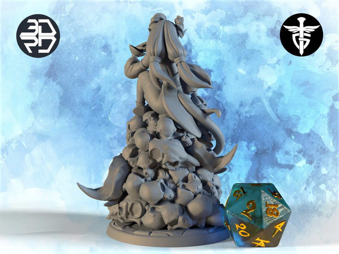 Female Demon Miniature | Twin Goddess Miniatures | Tabletop RPG Miniature | Roleplaying 3D Printed Fantasy Mini - 3DPrintDen