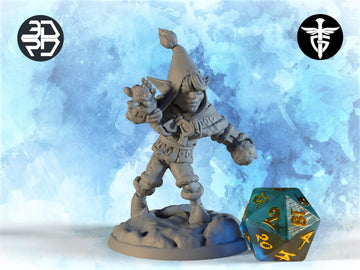 Christmas Elf Miniature, Alk | Twin Goddess Miniatures | Tabletop RPG Miniature | Roleplaying 3D Printed Fantasy Mini - 3DPrintDen
