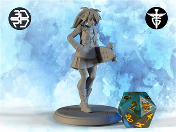 Female Elf Skater Miniature | Twin Goddess Miniatures | Tabletop RPG Miniature | Roleplaying 3D Printed Fantasy Mini - 3DPrintDen