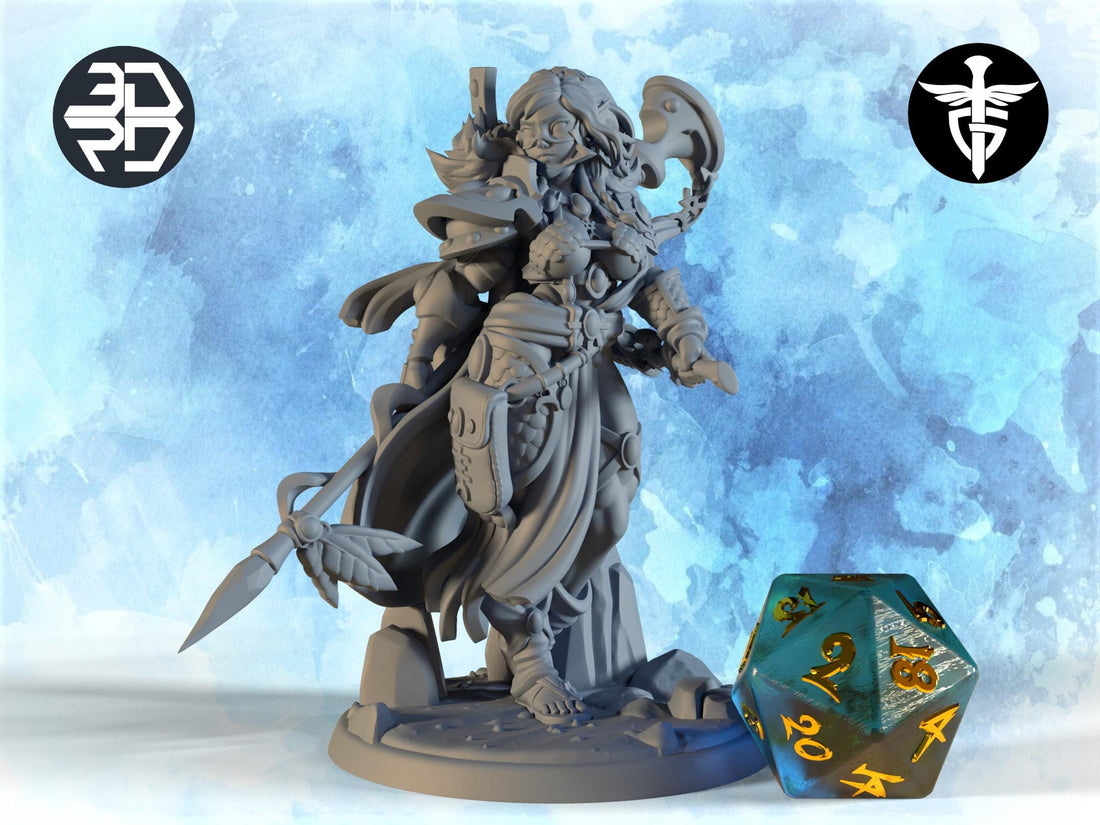 Female Exodite Miniature | Twin Goddess Miniatures | Tabletop RPG Miniature | Roleplaying 3D Printed Fantasy Mini - 3DPrintDen