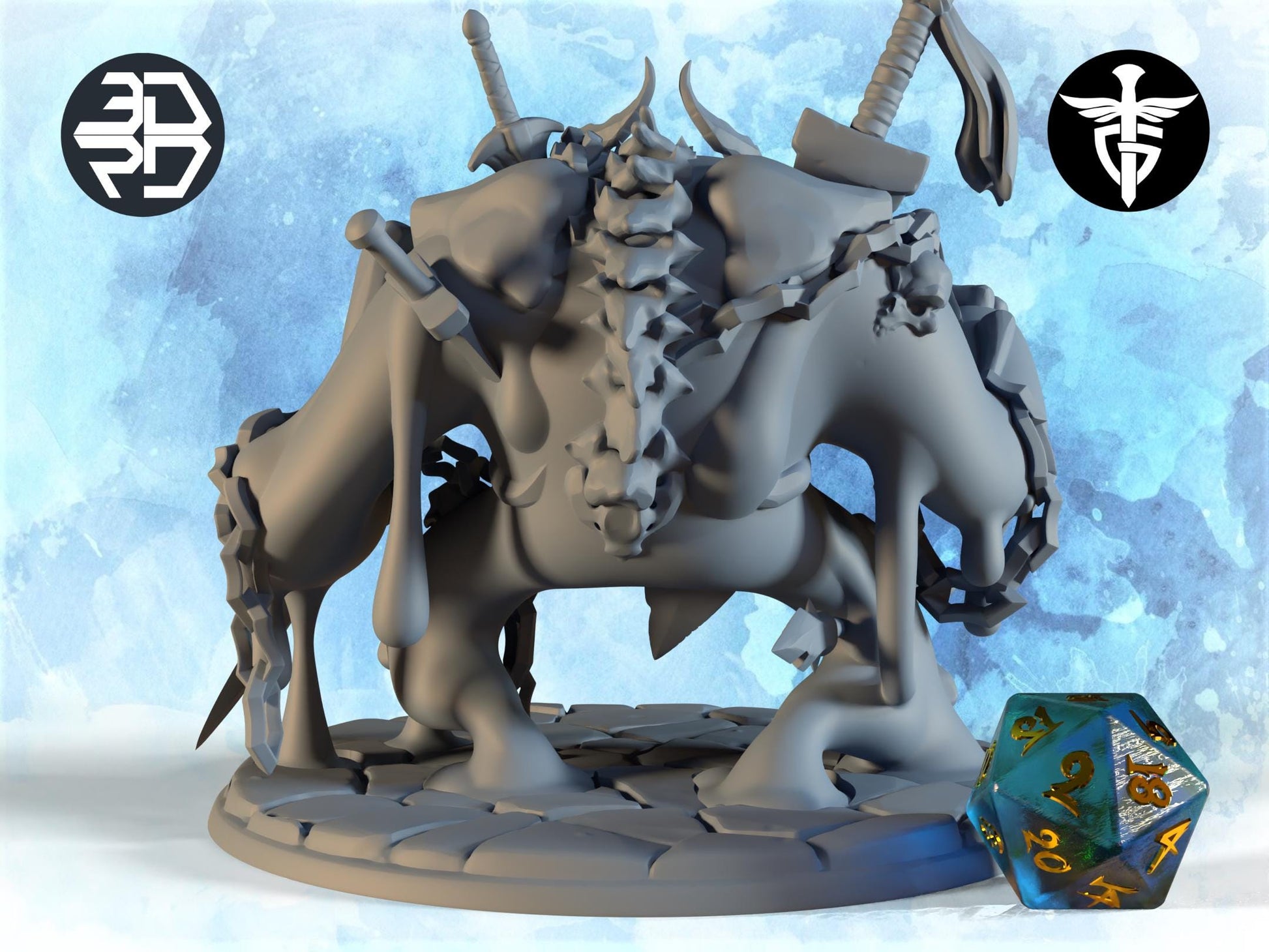 Necro Slime Golem Miniature | Twin Goddess Miniatures | Tabletop RPG Miniature | Roleplaying 3D Printed Fantasy Mini - 3DPrintDen