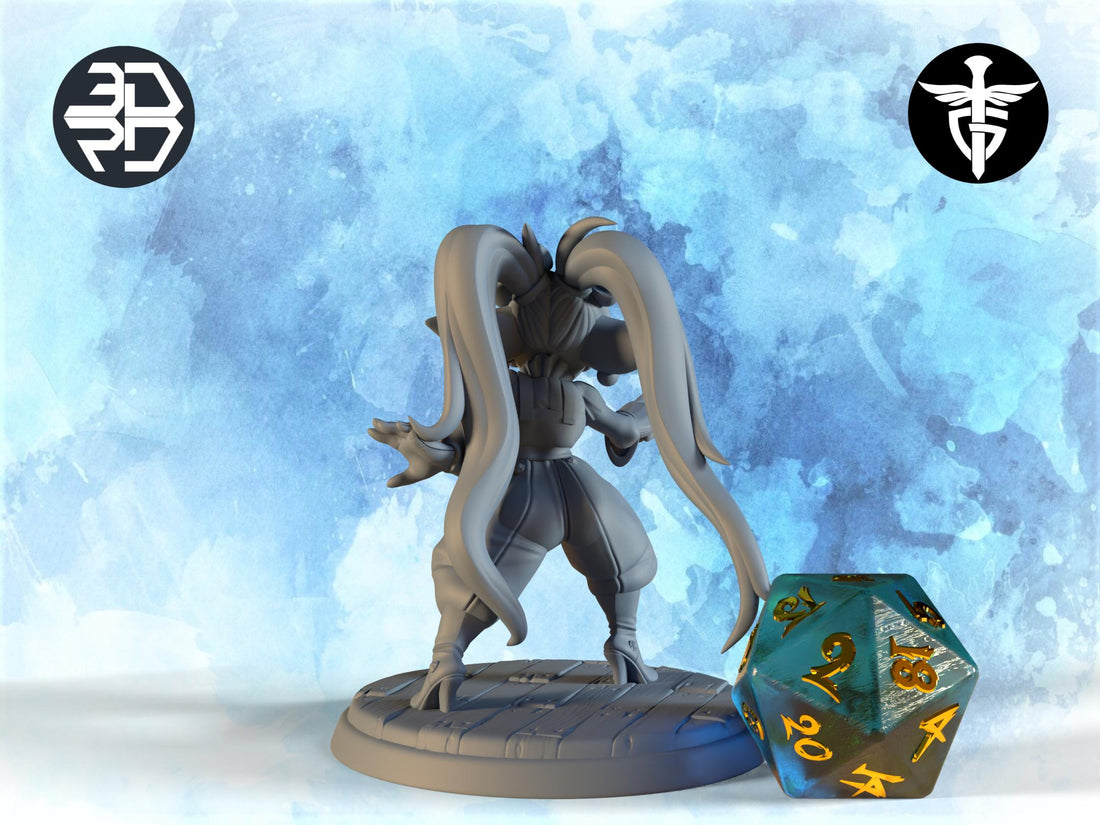 Female Robo Golem Maker Miniature, Prissy | Twin Goddess Miniatures | Tabletop RPG Miniature | Roleplaying 3D Printed Fantasy Mini - 3DPrintDen
