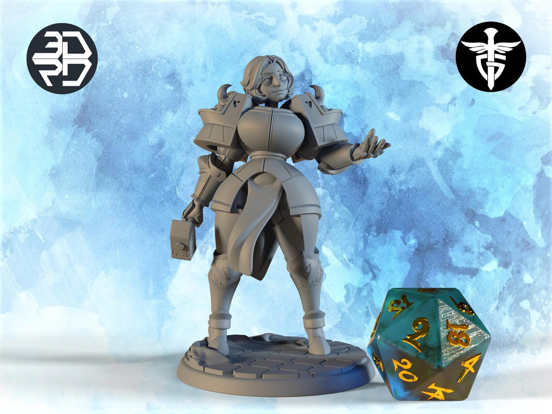 Female Cleric Reforged Miniature, Dahlia | Twin Goddess Miniatures | Tabletop RPG Miniature | Roleplaying 3D Printed Fantasy Mini - 3DPrintDen