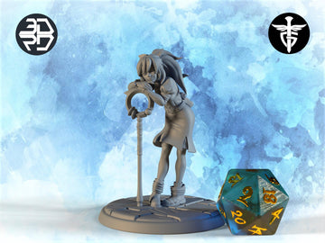 Female Mage Miniature, Arielle | Twin Goddess Miniatures | Tabletop RPG Miniature | Roleplaying 3D Printed Fantasy Mini - 3DPrintDen