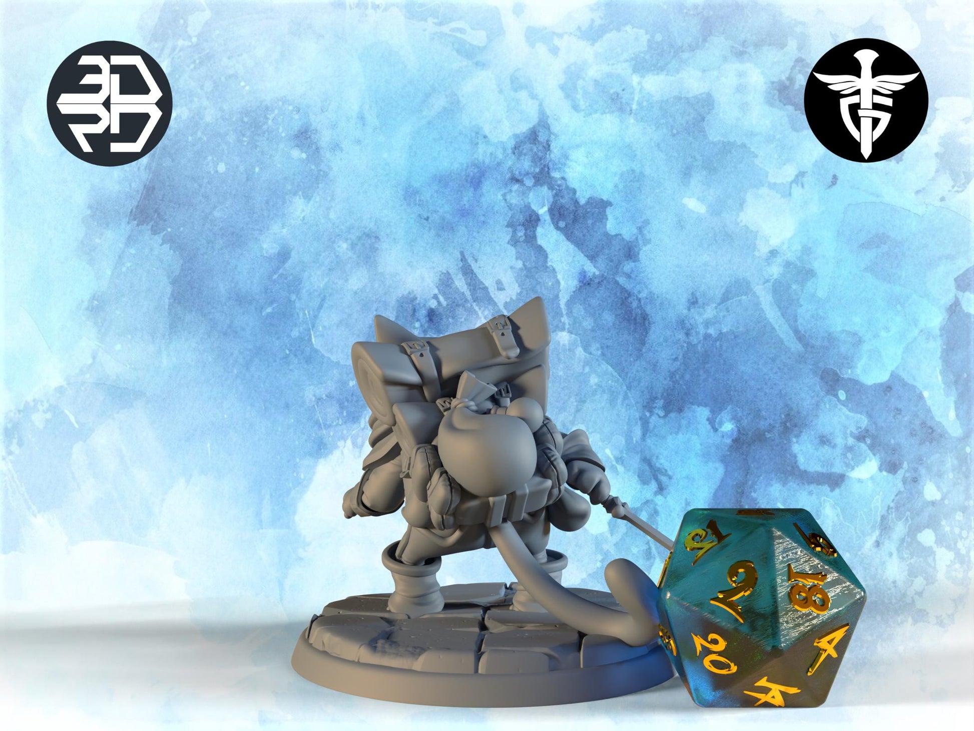 Tabaxi Thief Miniature, Charlie | Twin Goddess Miniatures | Tabletop RPG Miniature | Roleplaying 3D Printed Fantasy Mini - 3DPrintDen
