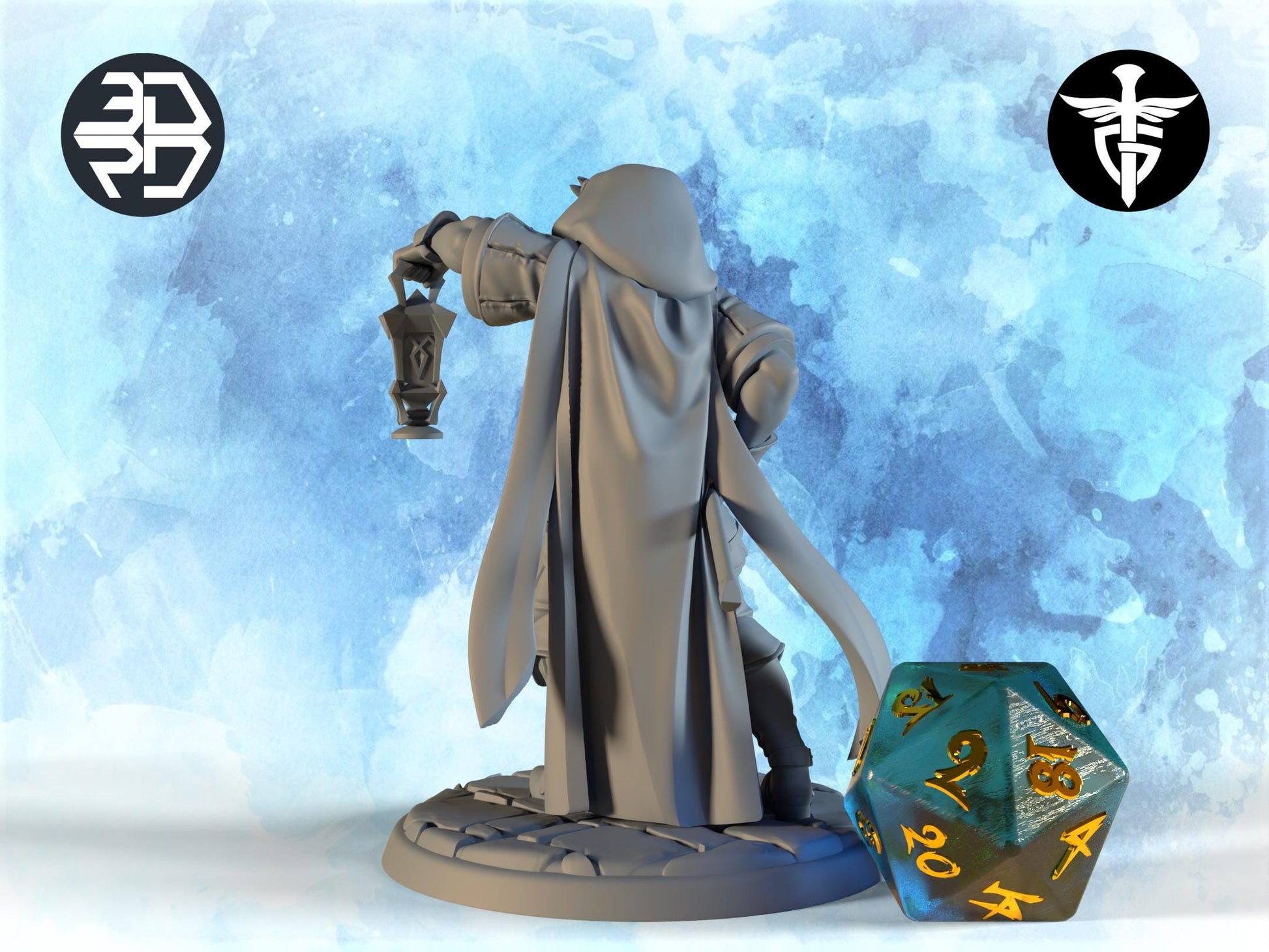 Adventurer Miniature, Eric | Twin Goddess Miniatures | Tabletop RPG Miniature | Roleplaying 3D Printed Fantasy Mini - 3DPrintDen