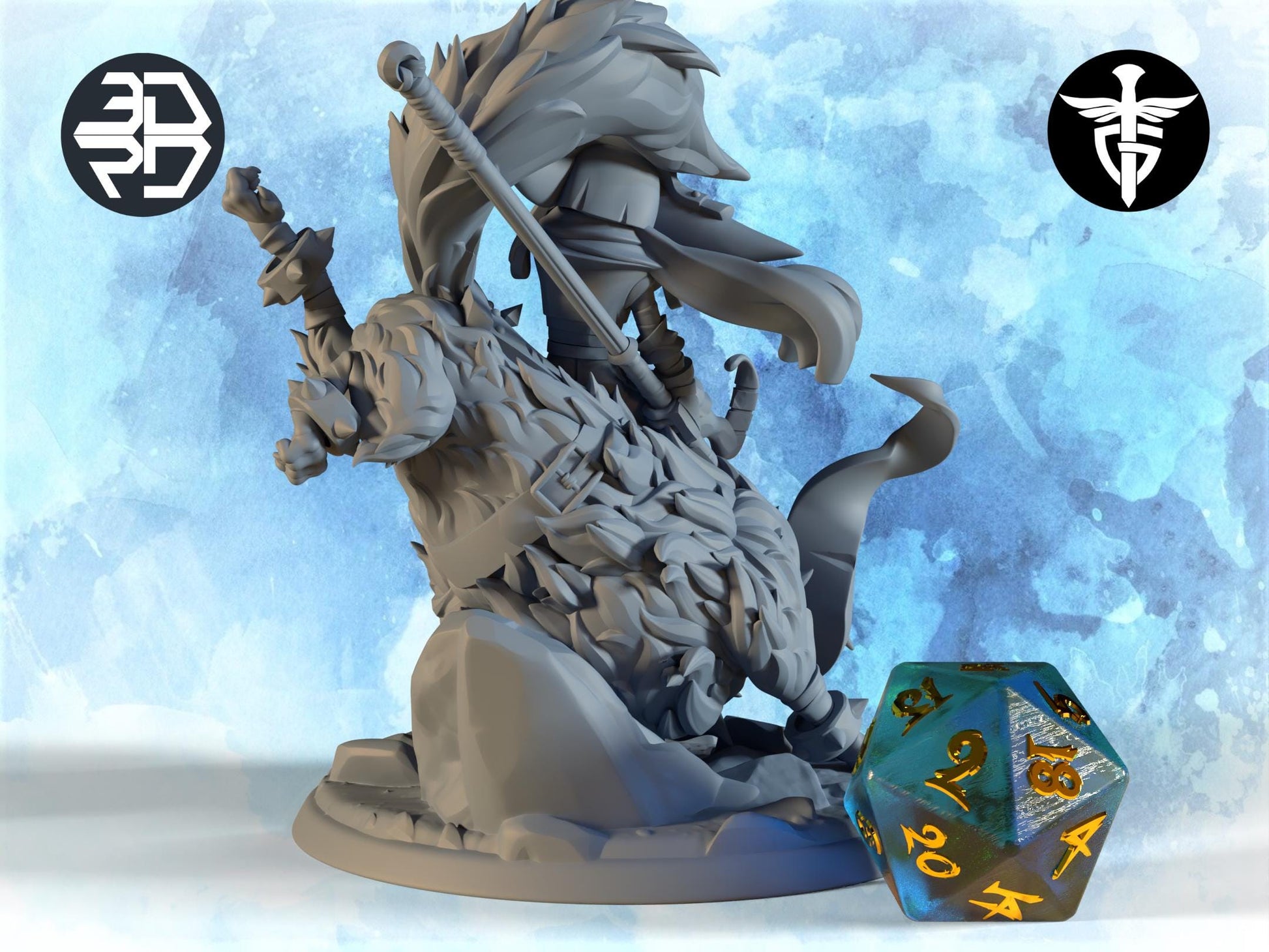 Goblin Worg Rider Miniature | Twin Goddess Miniatures | Tabletop RPG Miniature | Roleplaying 3D Printed Fantasy Mini - 3DPrintDen