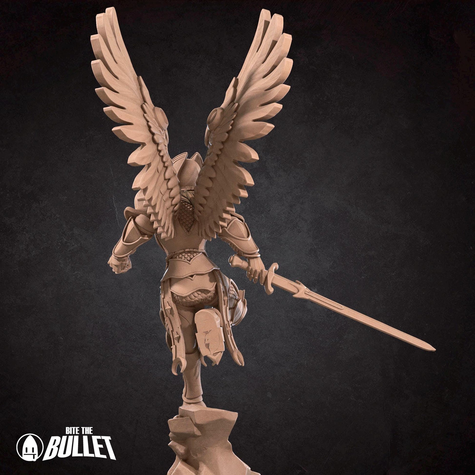 Female Aasimar Paladin Miniature | Tabletop RPG Miniature | Bite the Bullet | Roleplaying 3D Printed Fantasy Mini - 3DPrintDen