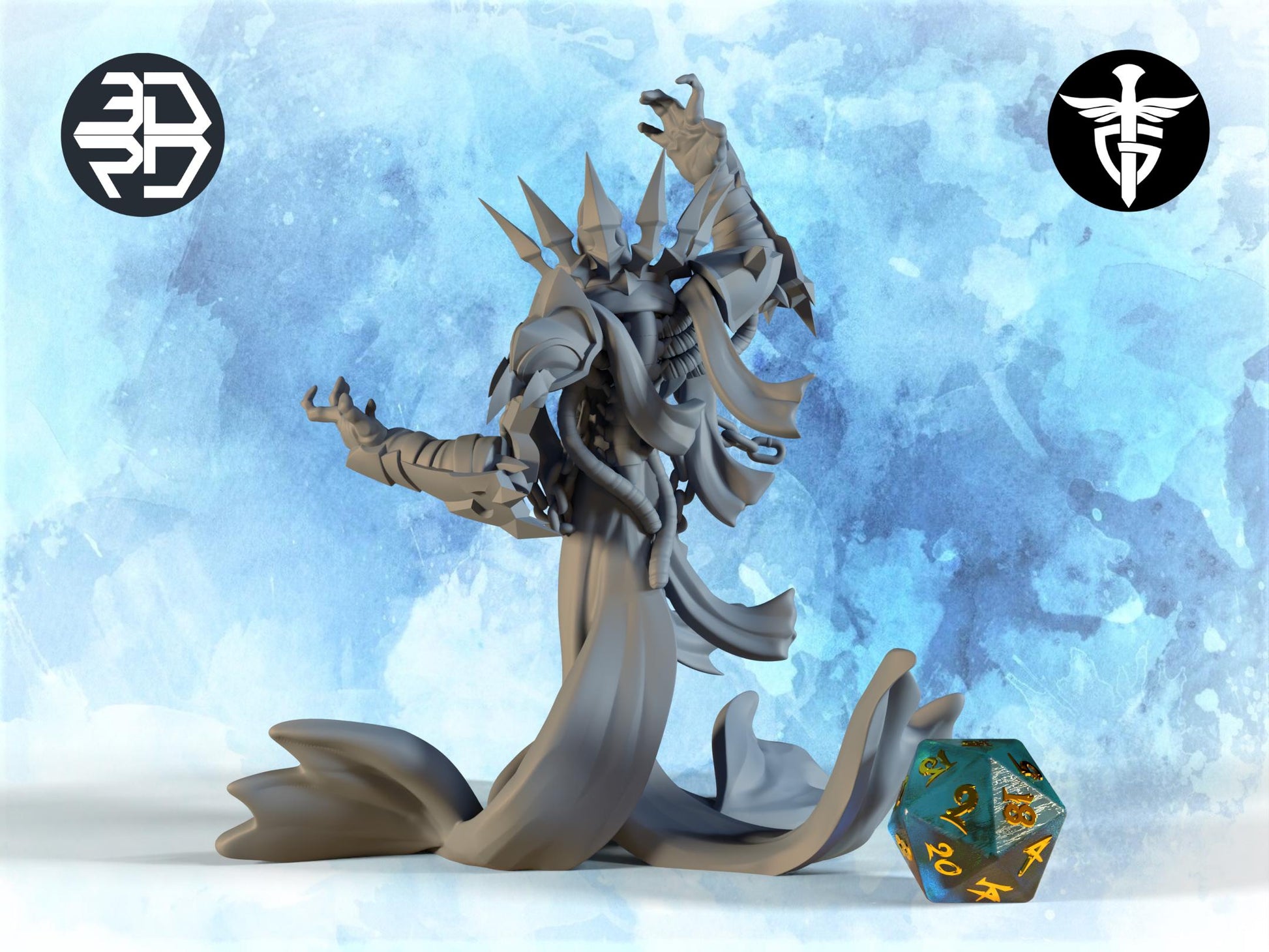 Lich Miniature | Twin Goddess Miniatures | Tabletop RPG Miniature | Roleplaying 3D Printed Fantasy Mini - 3DPrintDen