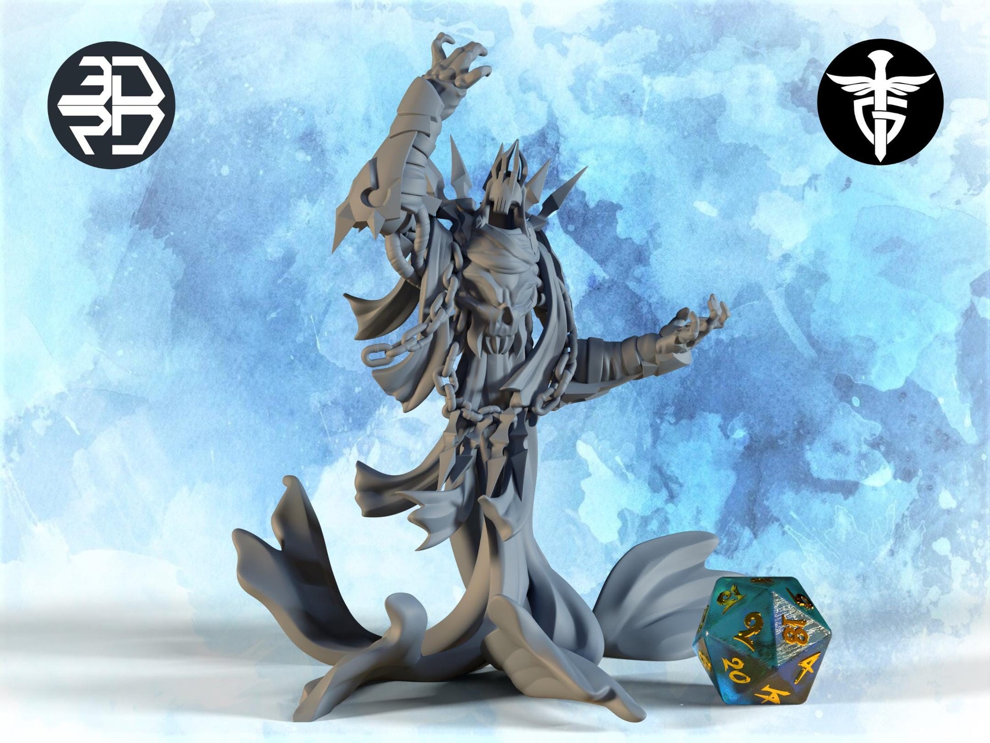 Lich Miniature | Twin Goddess Miniatures | Tabletop RPG Miniature | Roleplaying 3D Printed Fantasy Mini - 3DPrintDen