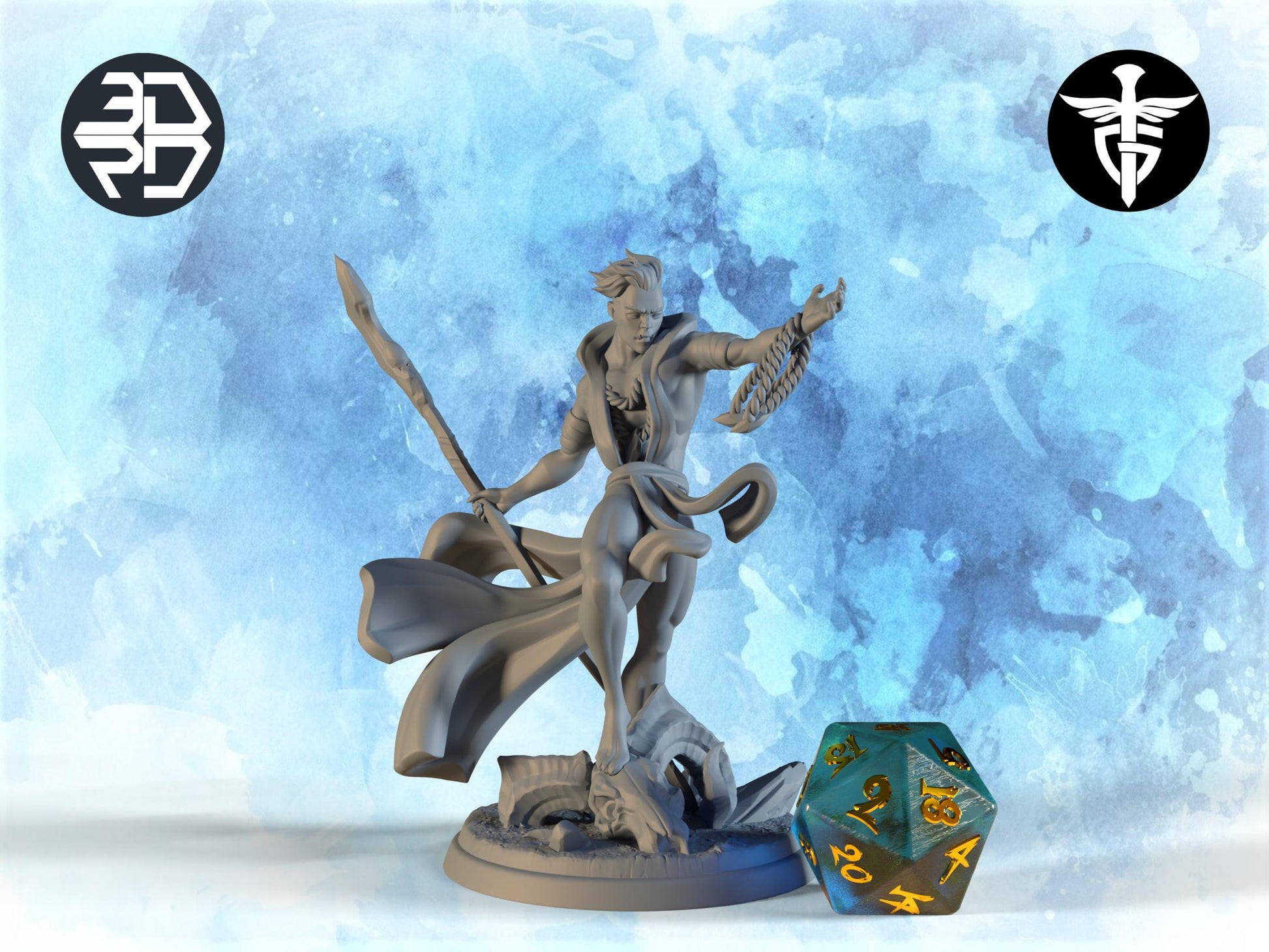 Orc Warlock Miniature | Twin Goddess Miniatures | Tabletop RPG Miniature | Roleplaying 3D Printed Fantasy Mini - 3DPrintDen