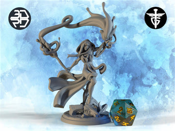 Female Orc Warlock Miniature | Twin Goddess Miniatures | Tabletop RPG Miniature | Roleplaying 3D Printed Fantasy Mini - 3DPrintDen