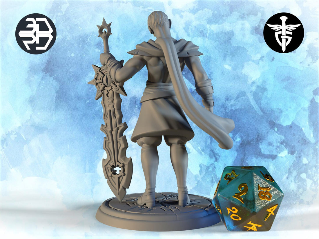 Barbarian Miniature, Norben | Twin Goddess Miniatures | Tabletop RPG Miniature | Roleplaying 3D Printed Fantasy Mini - 3DPrintDen