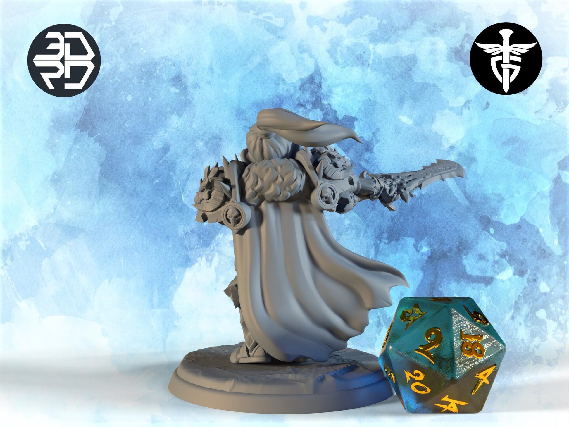Gnome Oathbreaker Miniature, Runa | Twin Goddess Miniatures | Tabletop RPG Miniature | Roleplaying 3D Printed Fantasy Mini - 3DPrintDen