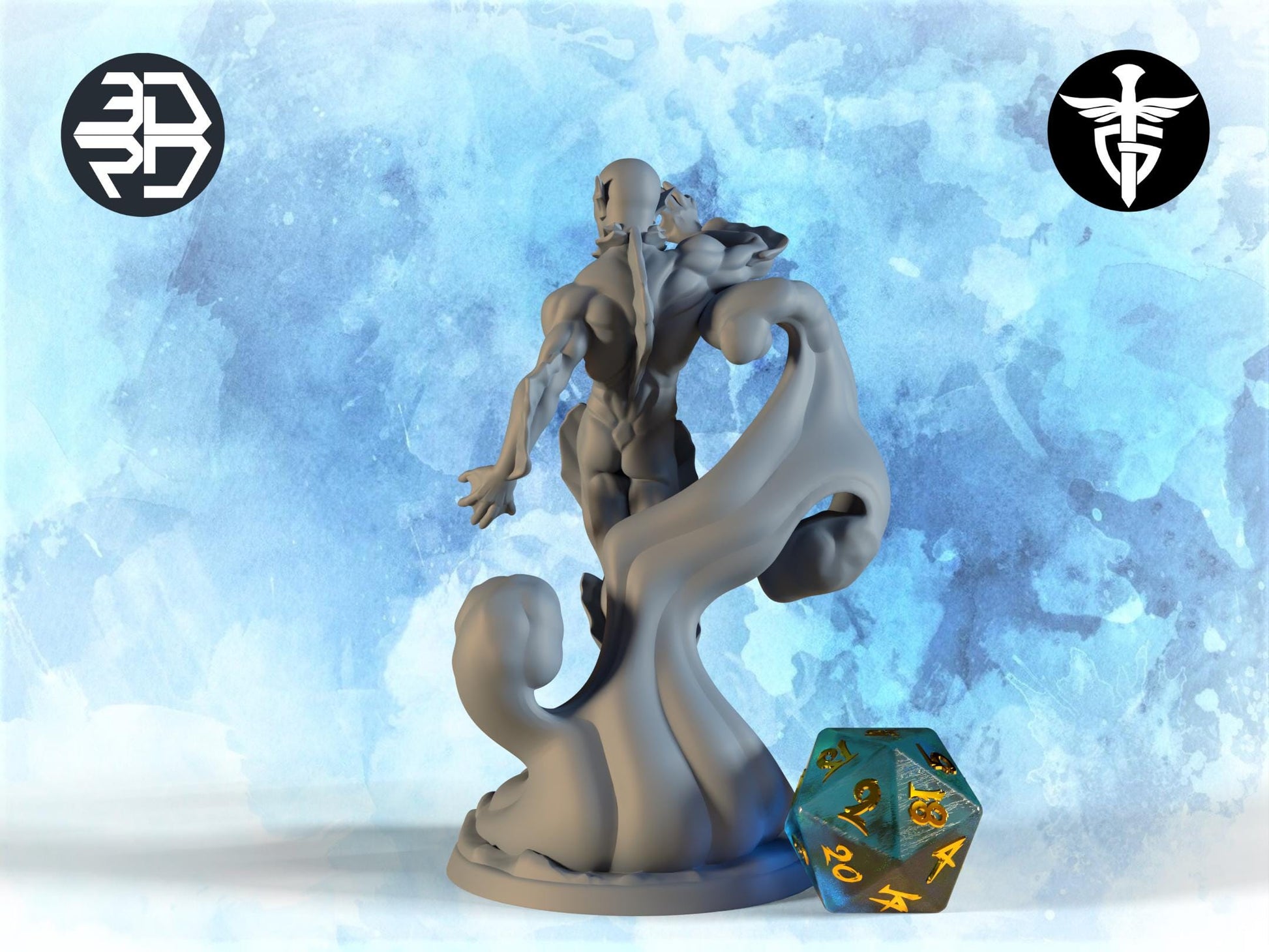 Sahuagin Miniature | Twin Goddess Miniatures | Tabletop RPG Miniature | Roleplaying 3D Printed Fantasy Mini - 3DPrintDen