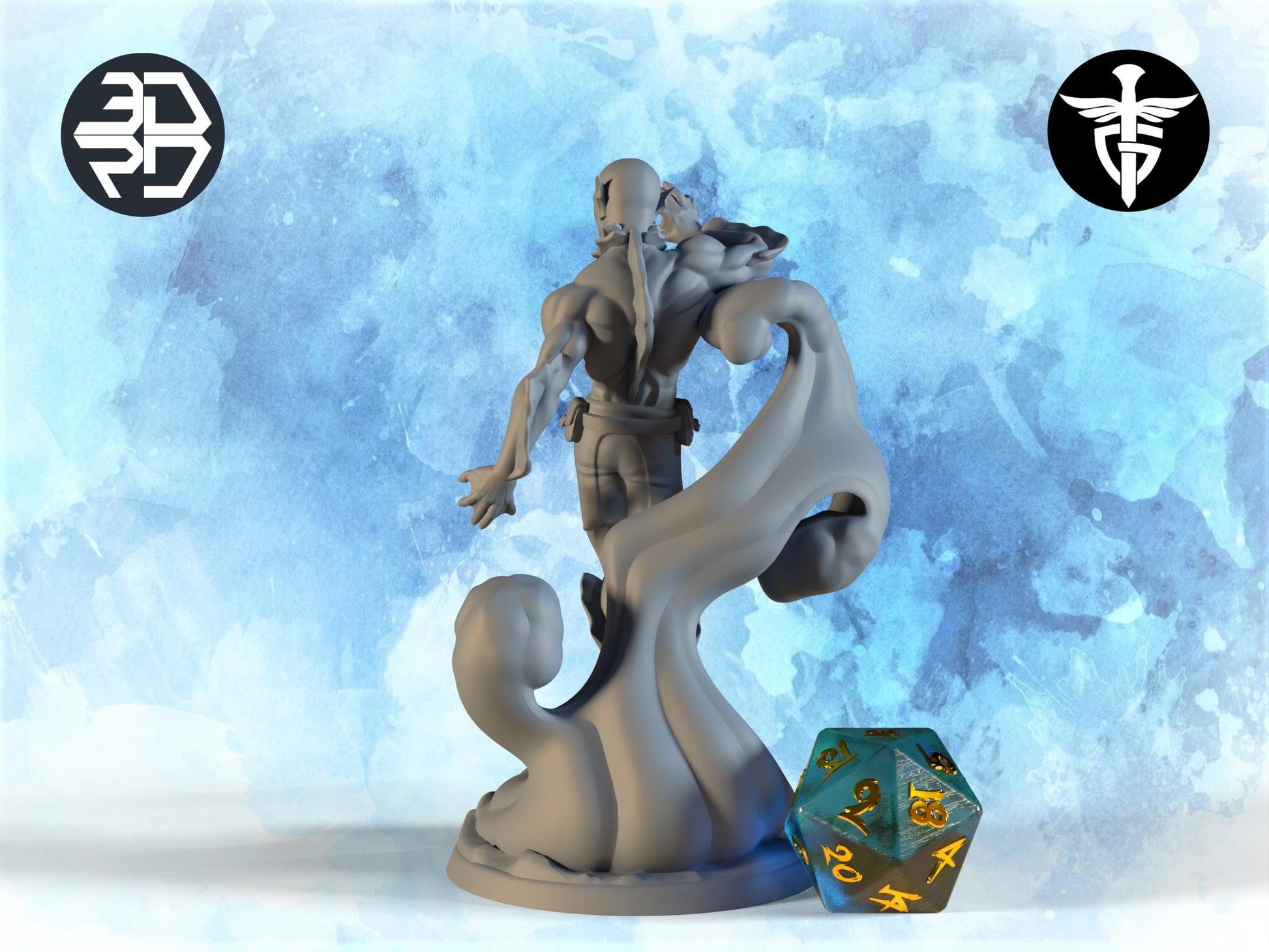 Sahuagin Miniature | Twin Goddess Miniatures | Tabletop RPG Miniature | Roleplaying 3D Printed Fantasy Mini - 3DPrintDen