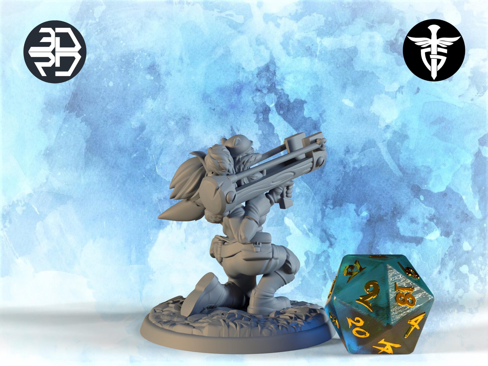 Female Goblin Ranger Miniature | Twin Goddess Miniatures | Tabletop RPG Miniature | Roleplaying 3D Printed Fantasy Mini - 3DPrintDen