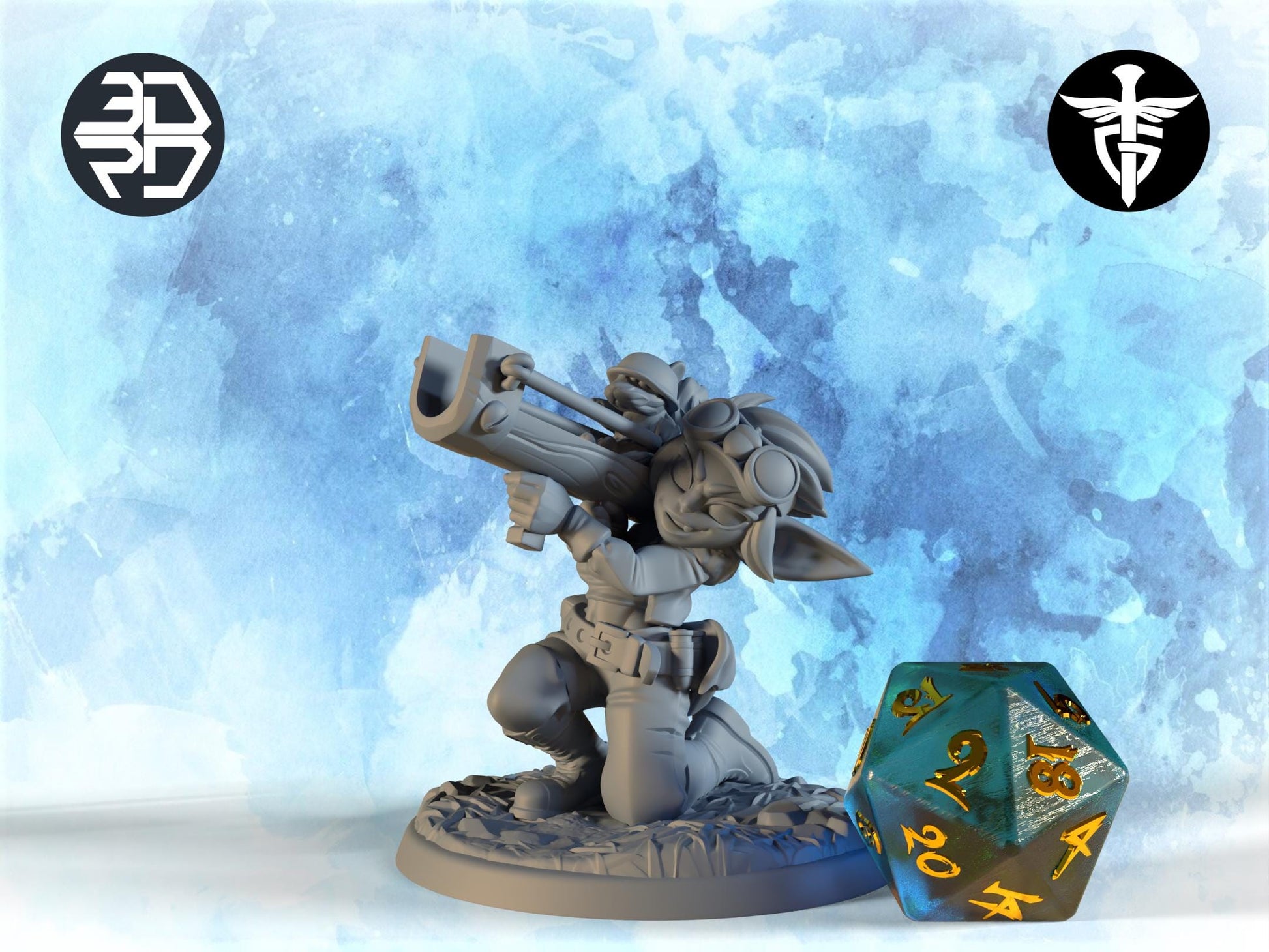 Female Goblin Ranger Miniature | Twin Goddess Miniatures | Tabletop RPG Miniature | Roleplaying 3D Printed Fantasy Mini - 3DPrintDen