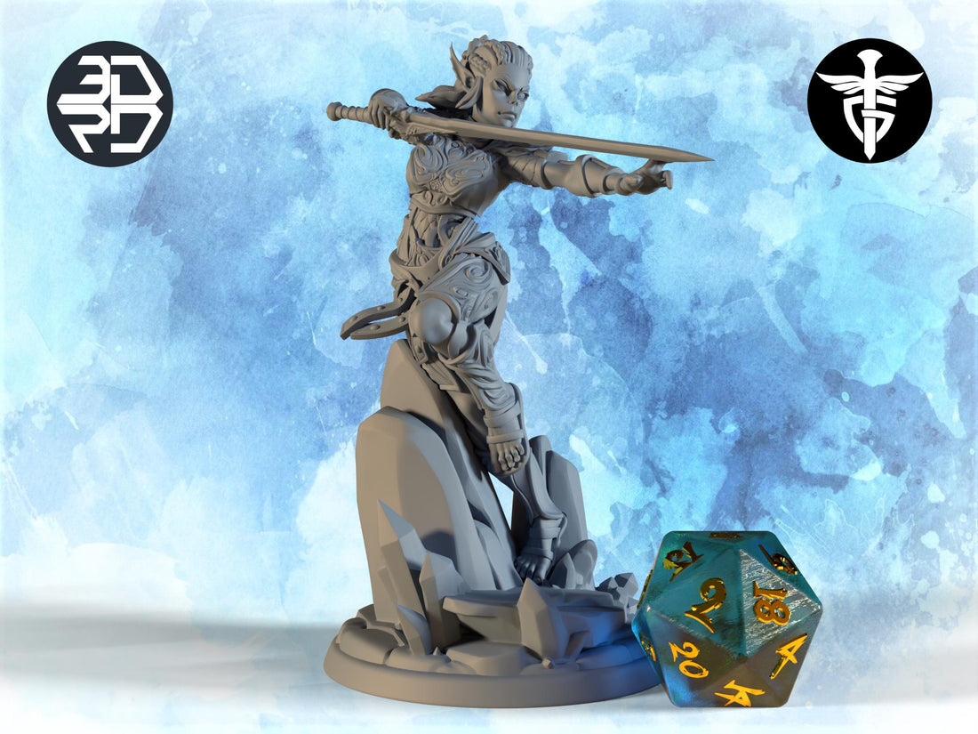 Female Gith Warrior Miniature | Twin Goddess Miniatures | Tabletop RPG Miniature | Roleplaying 3D Printed Fantasy Mini - 3DPrintDen