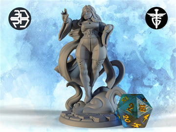 Female Sorceress Miniature, Victoria | Twin Goddess Miniatures | Tabletop RPG Miniature | Roleplaying 3D Printed Fantasy Mini - 3DPrintDen