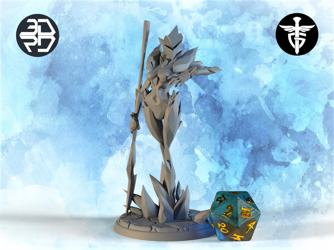 Ice Golem Miniature | Twin Goddess Miniatures | Tabletop RPG Miniature | Roleplaying 3D Printed Fantasy Mini - 3DPrintDen