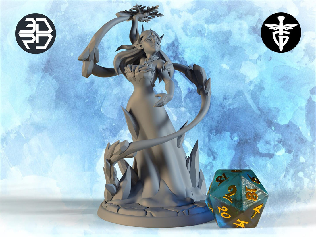 Female Ice Golem Maker Miniature, Glacies | Twin Goddess Miniatures | Tabletop RPG Miniature | Roleplaying 3D Printed Fantasy Mini - 3DPrintDen