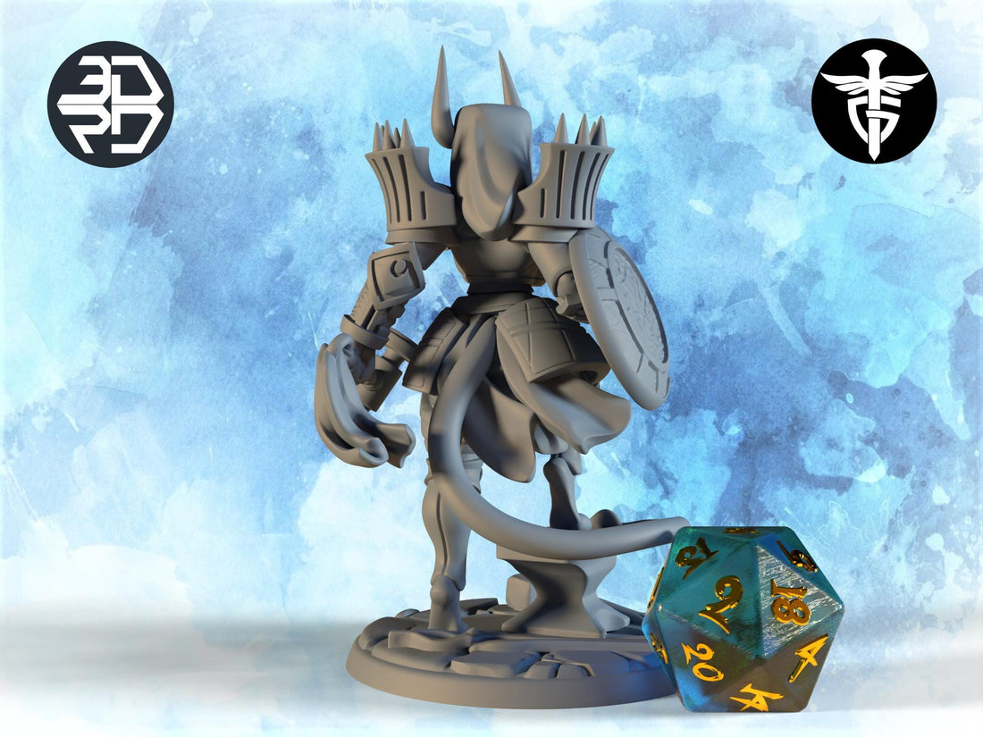Female Tiefling Cleric Miniature, Dahlia | Twin Goddess Miniatures | Tabletop RPG Miniature | Roleplaying 3D Printed Fantasy Mini - 3DPrintDen