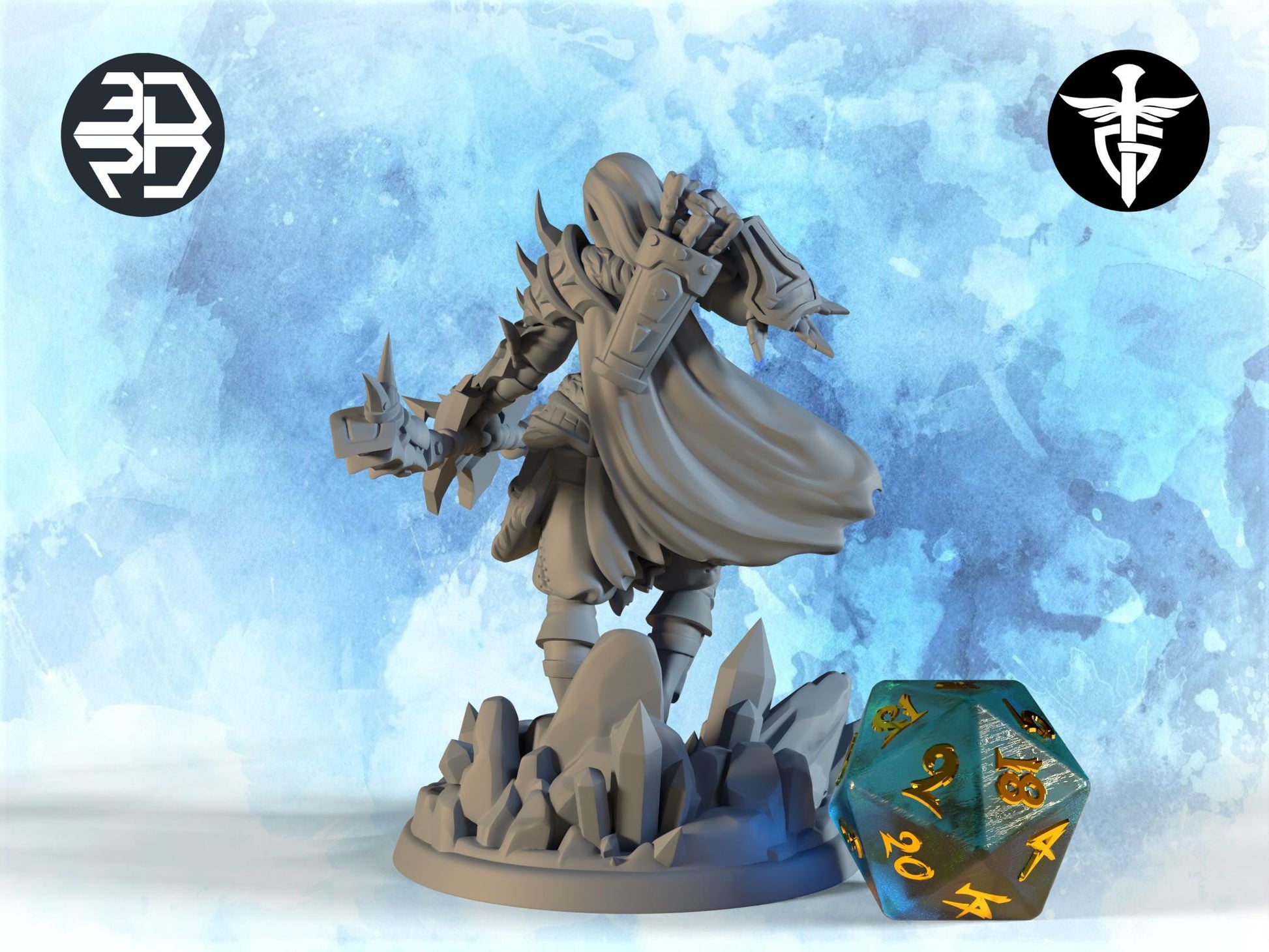 Female Ranger Miniature, Koume | Twin Goddess Miniatures | Tabletop RPG Miniature | Roleplaying 3D Printed Fantasy Mini - 3DPrintDen