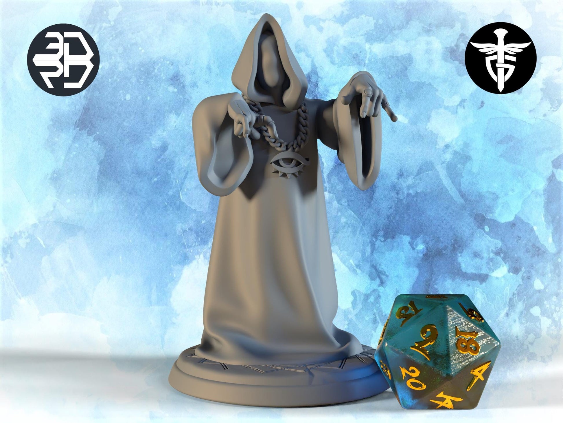 Shadow Money Wizard Gang Miniature | Twin Goddess Miniatures | Tabletop RPG Miniature | Roleplaying 3D Printed Fantasy Mini - 3DPrintDen