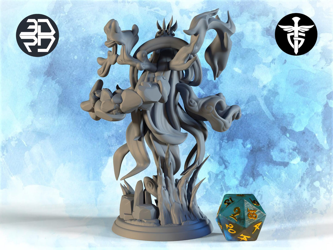 Genasi Queen Miniature | Twin Goddess Miniatures | Tabletop RPG Miniature | Roleplaying 3D Printed Fantasy Mini - 3DPrintDen