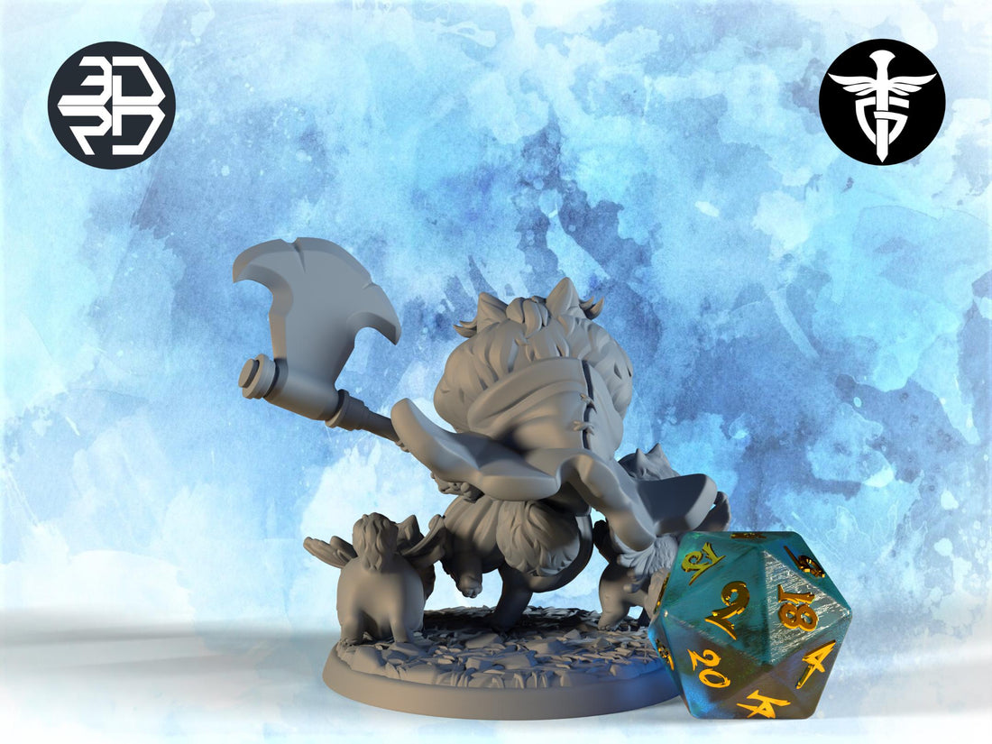 Pomeranian Swarm Miniature | Twin Goddess Miniatures | Tabletop RPG Miniature | Roleplaying 3D Printed Fantasy Mini - 3DPrintDen