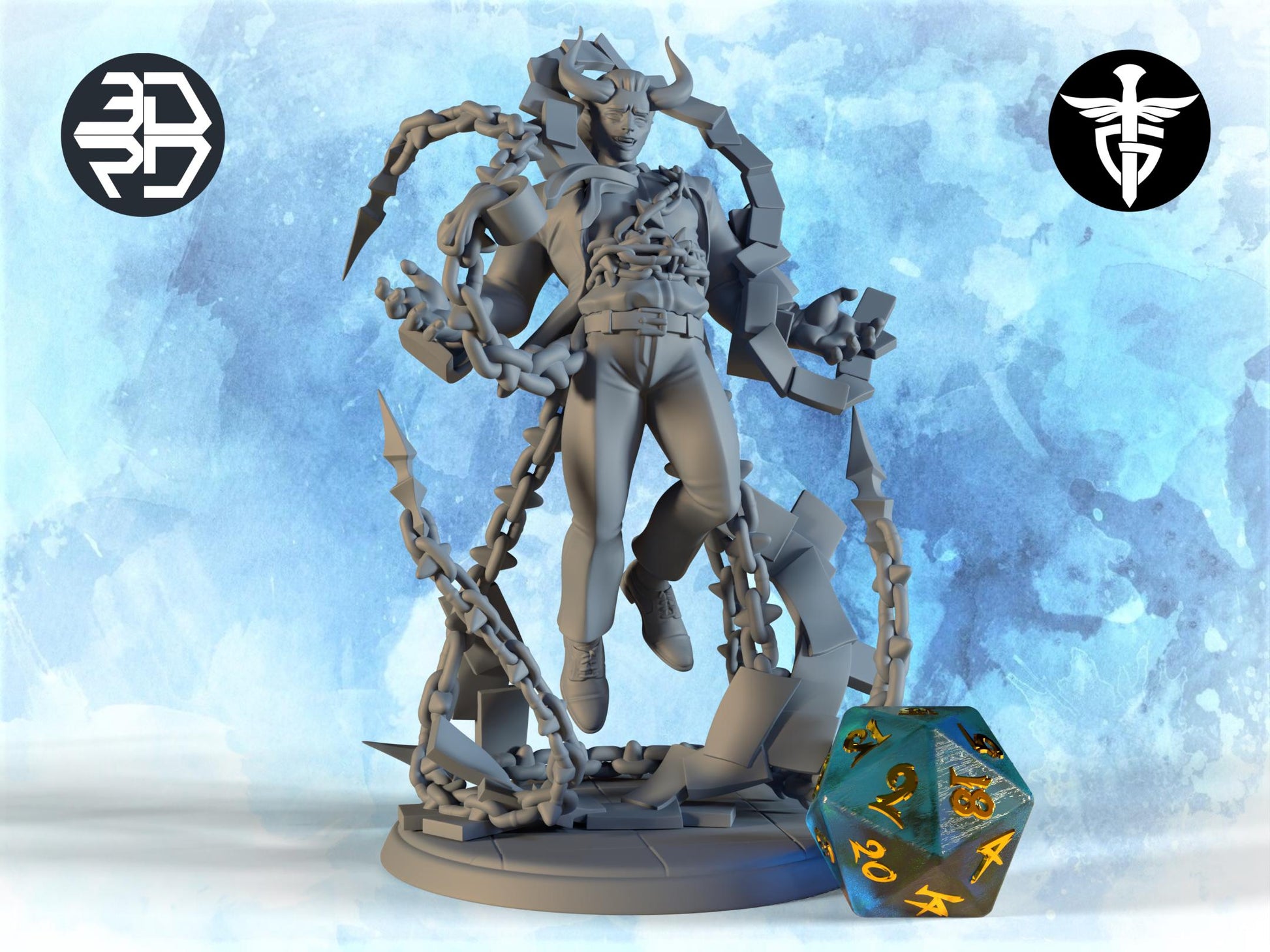 Office Devil Boss Miniature, Udoroth | Twin Goddess Miniatures | Tabletop RPG Miniature | Roleplaying 3D Printed Fantasy Mini - 3DPrintDen