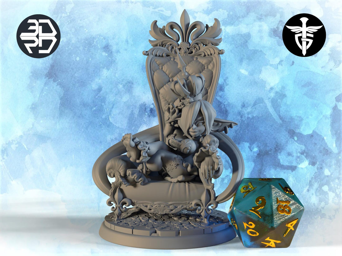 Goblin Queen Miniature | Twin Goddess Miniatures | Tabletop RPG Miniature | Roleplaying 3D Printed Fantasy Mini - 3DPrintDen