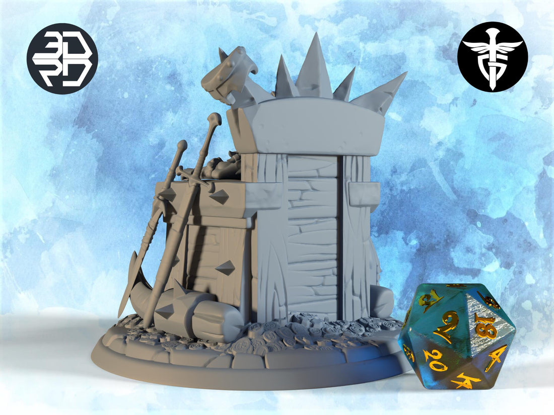 Orc Queen Miniature | Twin Goddess Miniatures | Tabletop RPG Miniature | Roleplaying 3D Printed Fantasy Mini - 3DPrintDen