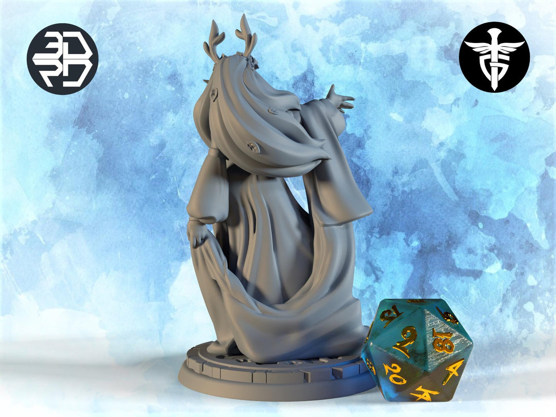 Dragon Goddess Miniature | Twin Goddess Miniatures | Tabletop RPG Miniature | Roleplaying 3D Printed Fantasy Mini - 3DPrintDen