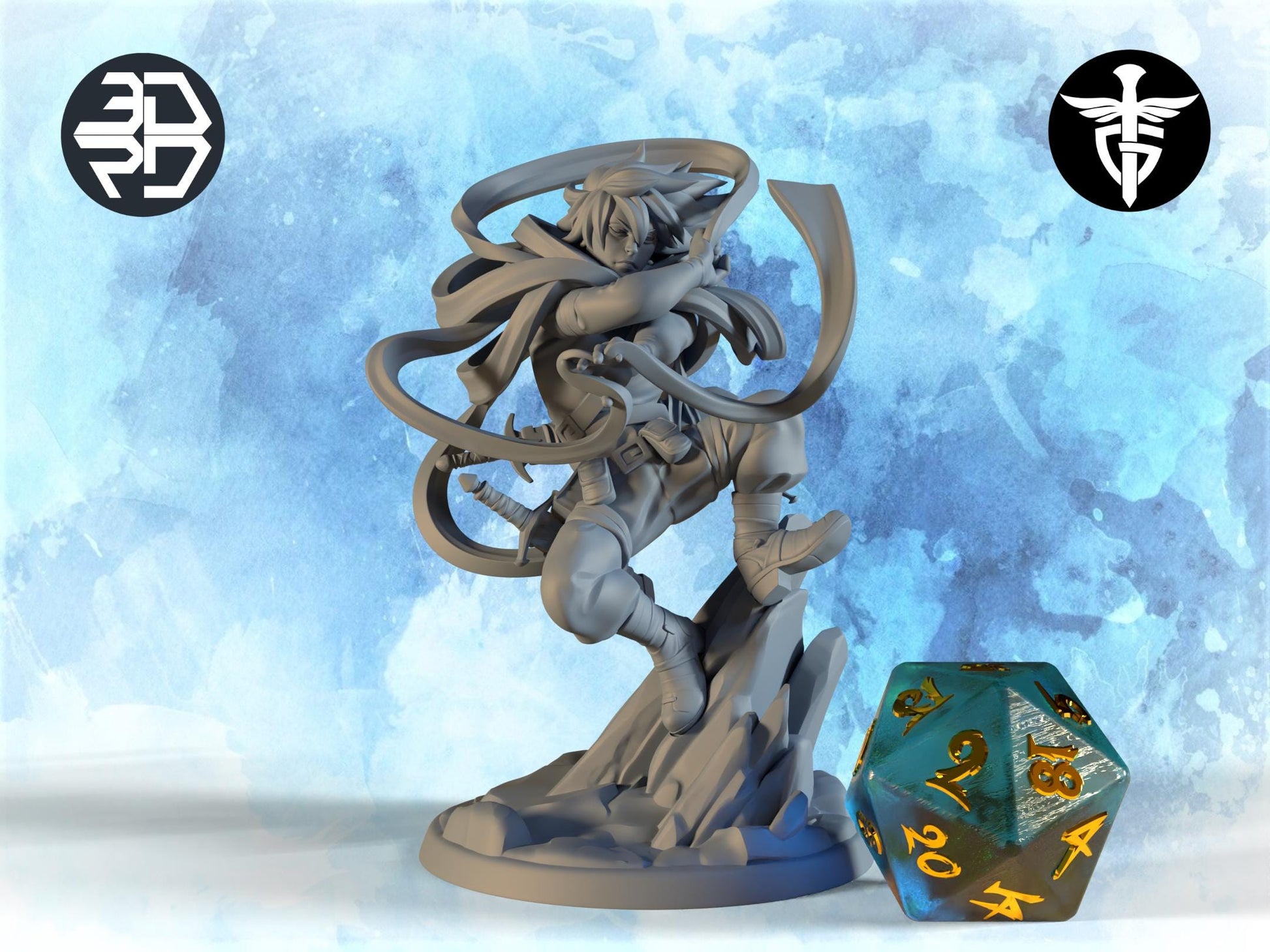 Rogue Miniature, Aizota | Twin Goddess Miniatures | Tabletop RPG Miniature | Roleplaying 3D Printed Fantasy Mini - 3DPrintDen