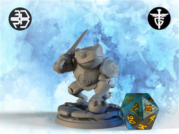 Frog Knight Miniature | Twin Goddess Miniatures | Tabletop RPG Miniature | Roleplaying 3D Printed Fantasy Mini - 3DPrintDen