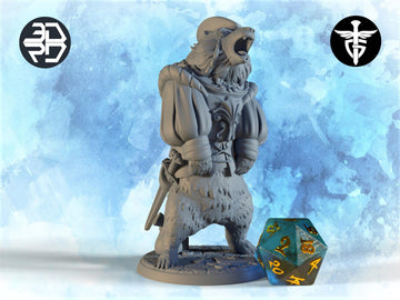 Sir Bearington Miniature | Twin Goddess Miniatures | Tabletop RPG Miniature | Roleplaying 3D Printed Fantasy Mini - 3DPrintDen