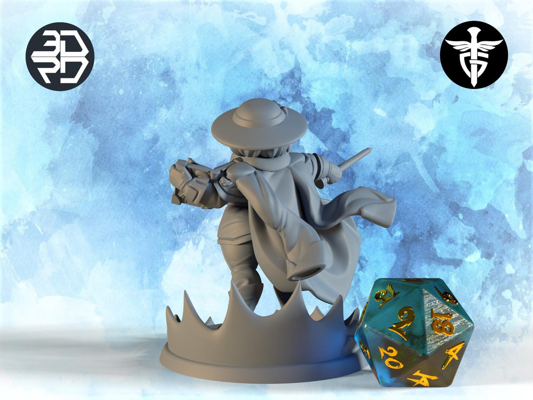 Female Dwarf Wizard Miniature, Alison | Twin Goddess Miniatures | Tabletop RPG Miniature | Roleplaying 3D Printed Fantasy Mini - 3DPrintDen