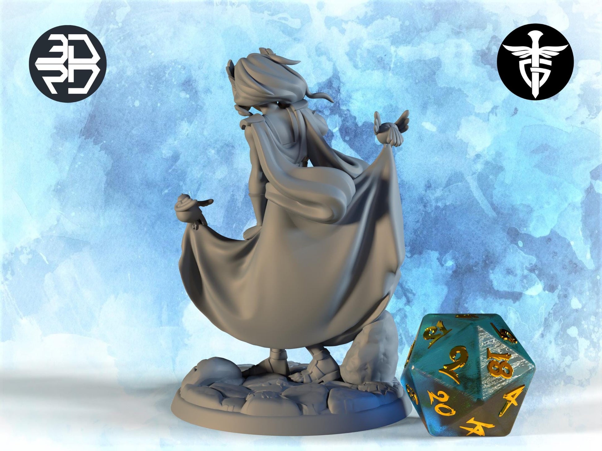 Goddess of Infatuation Miniature, Atolie | Twin Goddess Miniatures | Tabletop RPG Miniature | Roleplaying 3D Printed Fantasy Mini - 3DPrintDen