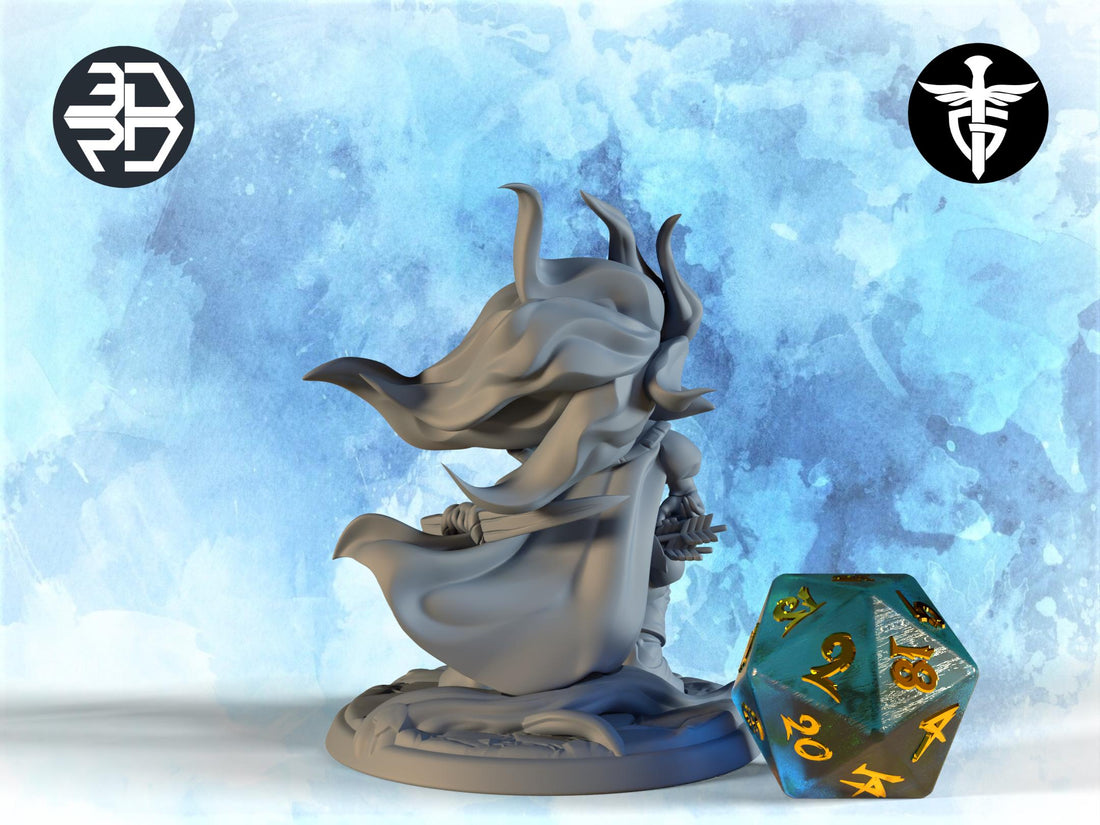 Female Goblin Miniature, Gren | Twin Goddess Miniatures | Tabletop RPG Miniature | Roleplaying 3D Printed Fantasy Mini - 3DPrintDen