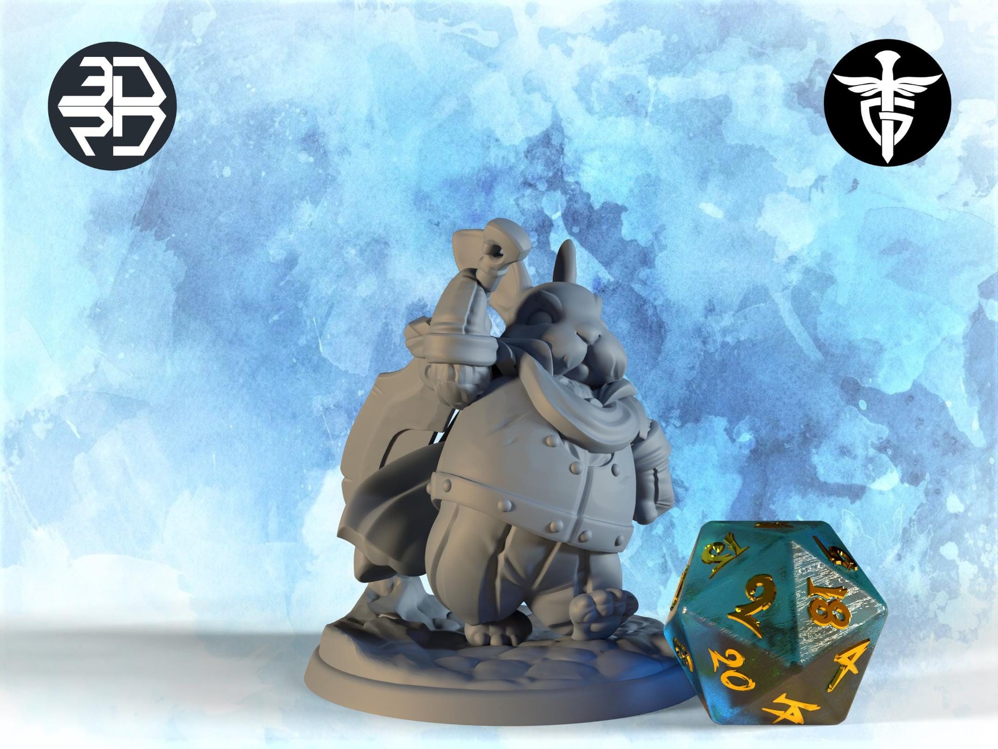 Animal Knight Miniature | Twin Goddess Miniatures | Tabletop RPG Miniature | Roleplaying 3D Printed Fantasy Mini - 3DPrintDen