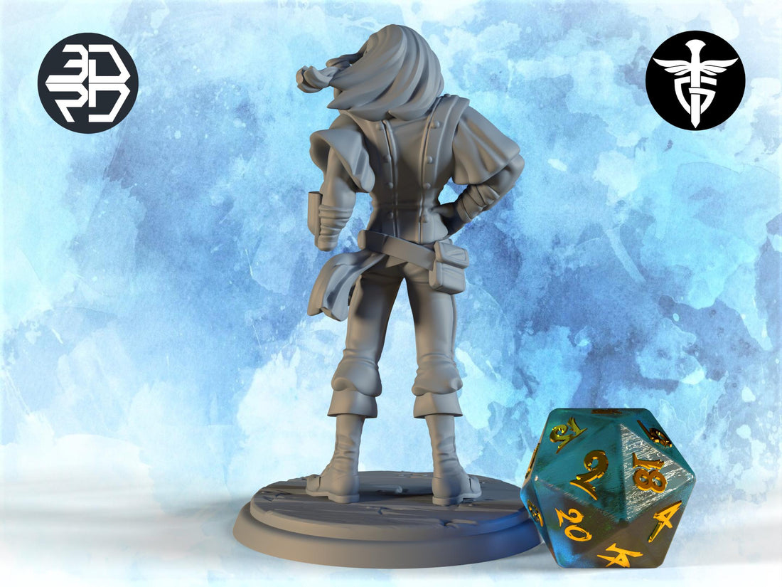 Space Pirate Miniature, Grimzod | Twin Goddess Miniatures | Tabletop RPG Miniature | Roleplaying 3D Printed Fantasy Mini - 3DPrintDen