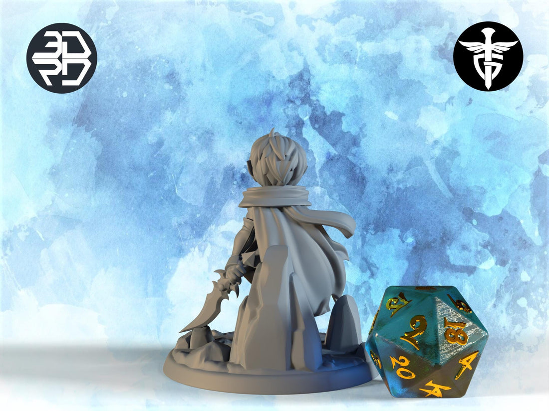 Female Halfling Rogue Miniature, Rinny | Twin Goddess Miniatures | Tabletop RPG Miniature | Roleplaying 3D Printed Fantasy Mini - 3DPrintDen