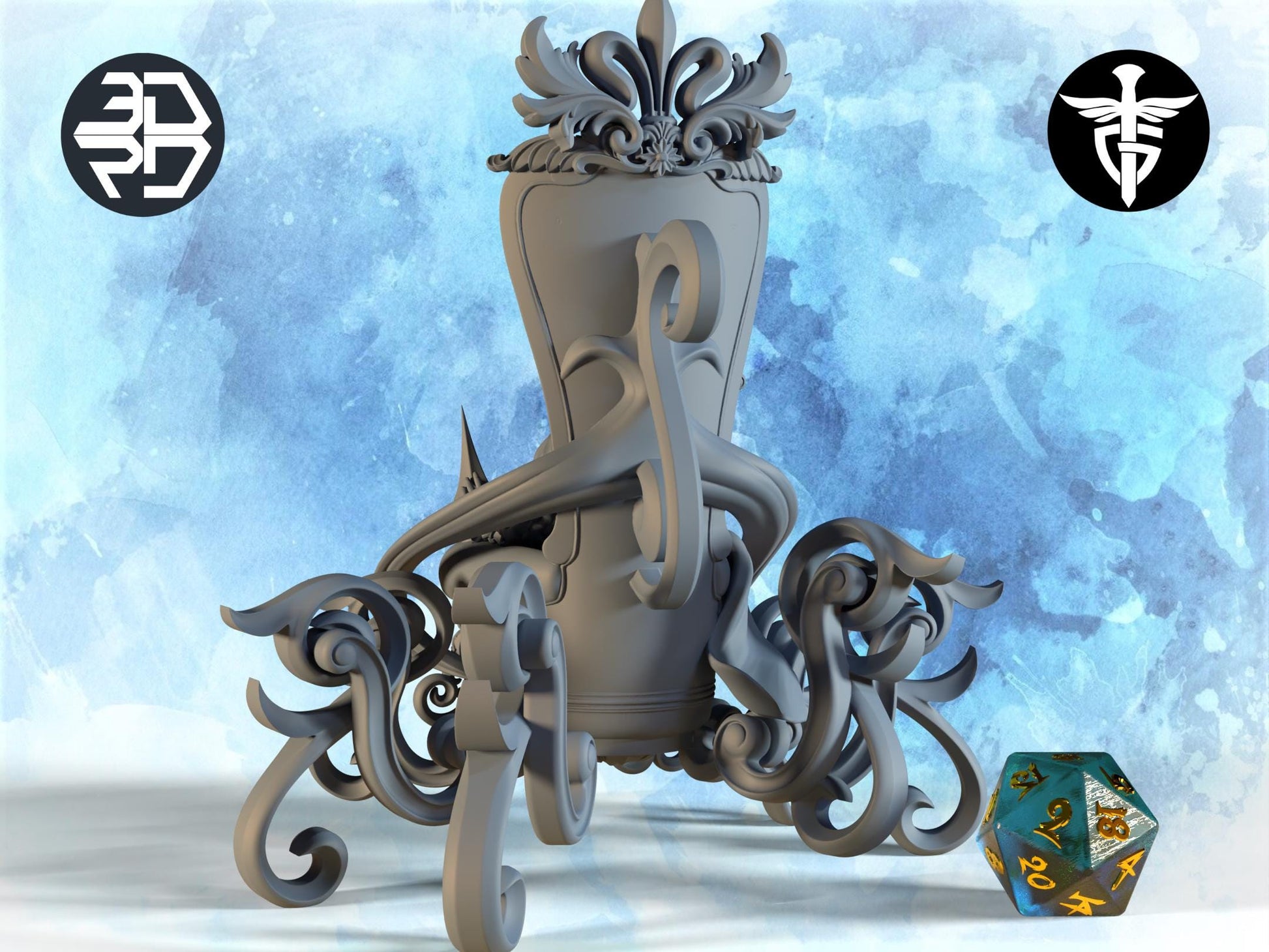 Goblin Queen Miniature | Twin Goddess Miniatures | Tabletop RPG Miniature | Roleplaying 3D Printed Fantasy Mini - 3DPrintDen