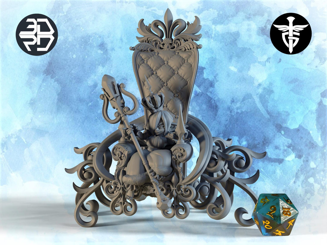 Goblin Queen Miniature | Twin Goddess Miniatures | Tabletop RPG Miniature | Roleplaying 3D Printed Fantasy Mini - 3DPrintDen