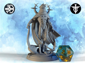 Moonlit Knight Miniature, Astrall | Twin Goddess Miniatures | Tabletop RPG Miniature | Roleplaying 3D Printed Fantasy Mini - 3DPrintDen