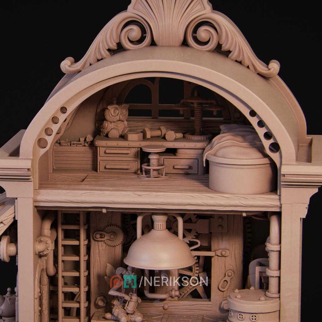Tinkerer Fairy Diorama Miniature | Tabletop RPG Miniature | Nerikson | Roleplaying 3D Printed Fantasy Mini - 3DPrintDen